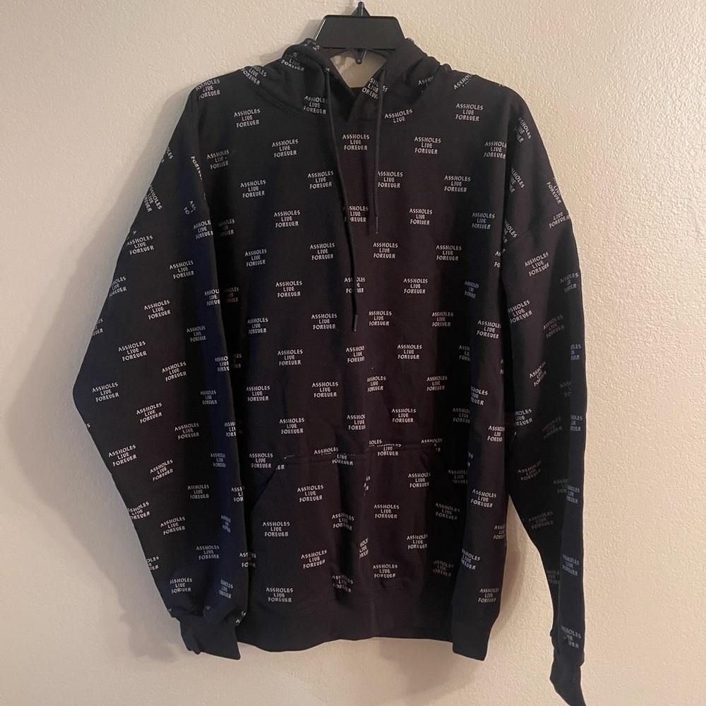 ALF PULLOVER SWEATSHIRT HOODIE BLACK - XL